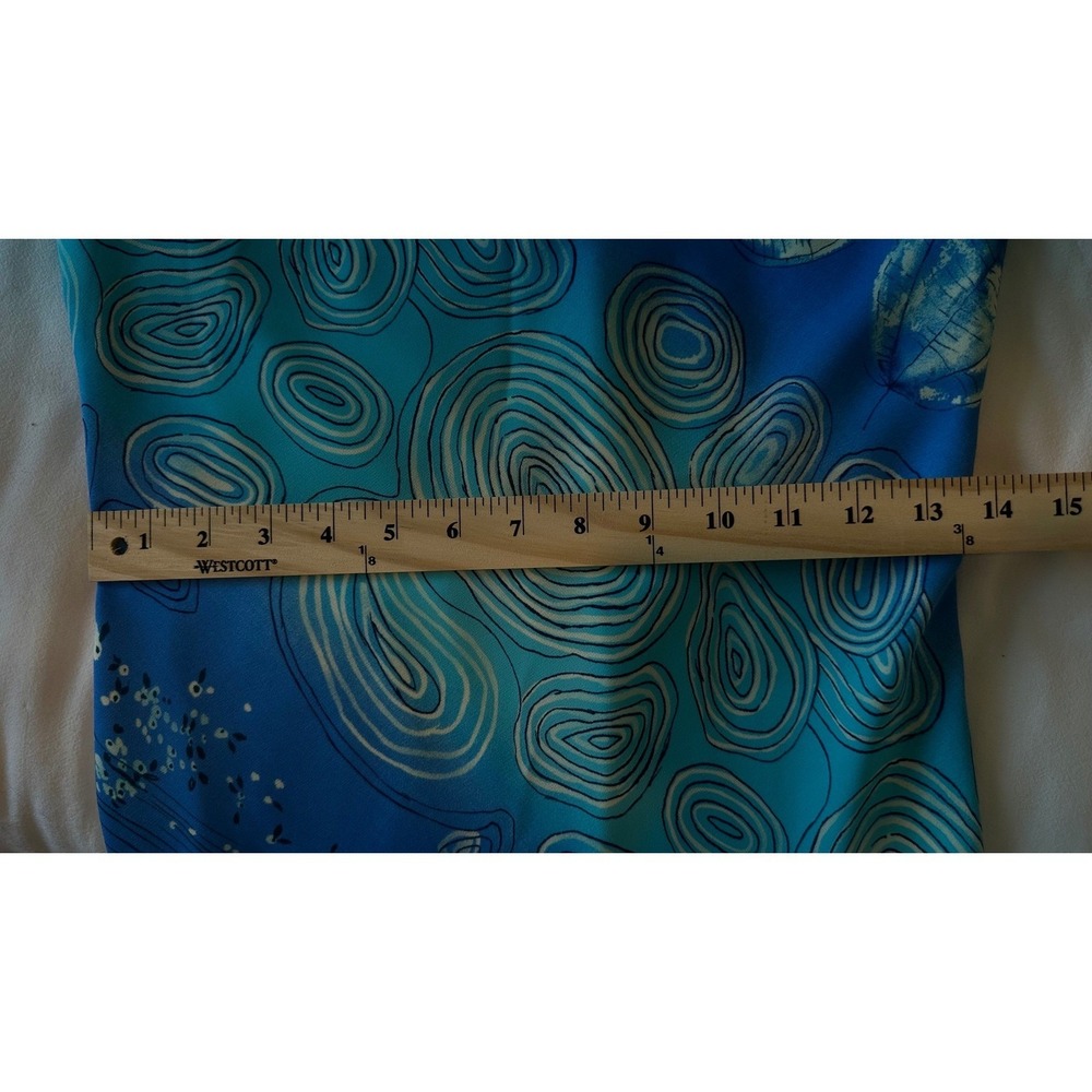 Lapis Y2K String Aqua Slip Satin Dress Whimsical Medium Blue Chiffon Dopamine - Picture 7 of 10